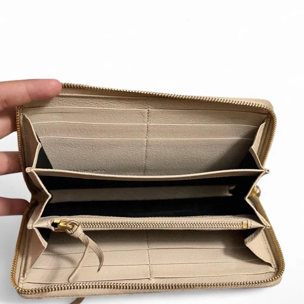 Balenciaga chevre gold metallic edge hardware continental zip around wallet - Picture 5 of 6